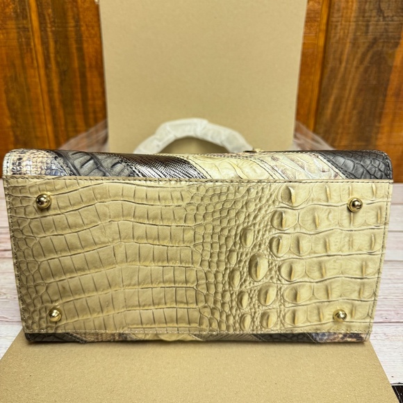 Brahmin Small Caroline Leather Satchel - Anthracite Flashback - Picture 4 of 6